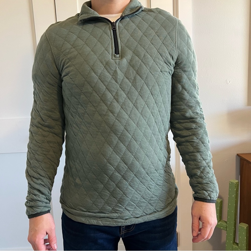 J. Crew Quilted Quarter Zip Sage Size Small